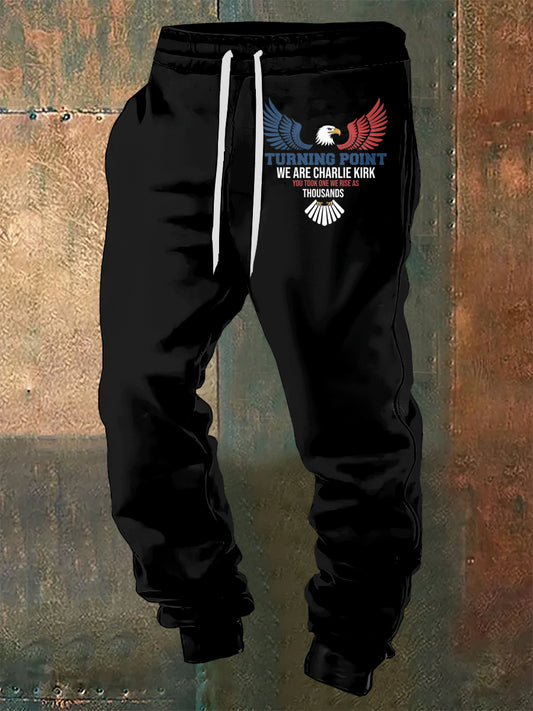 Men's Charlie Kirk Printed Drawstring Trousers