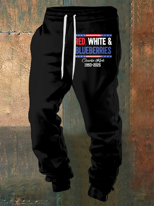 Men's Charlie Kirk Printed Drawstring Trousers