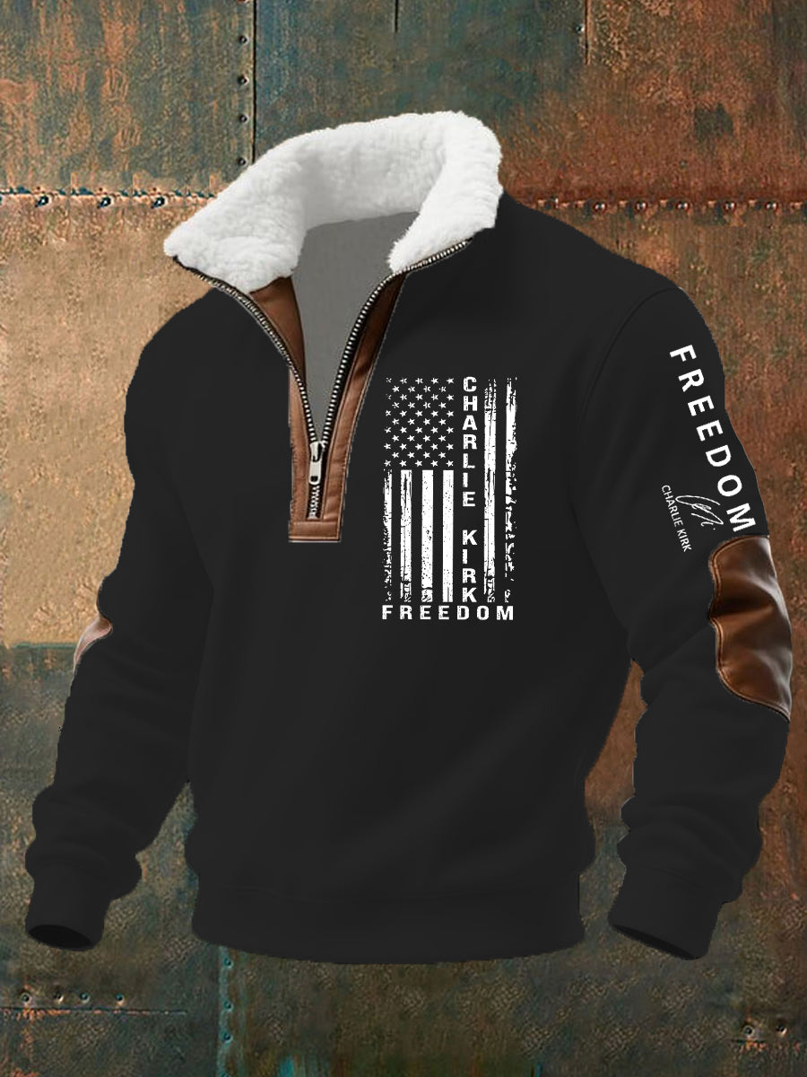 Men's Freedom Is Not Free R.I.P Charlie Kirk Baggy Zip-up Hoodie