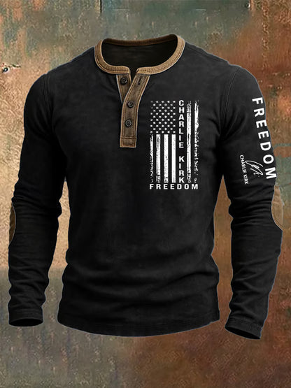 Men's Freedom Is Not Free R.I.P Charlie Kirk Baggy Long Sleeve Top
