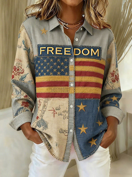 Women's Freedom Printed Casual Shirt