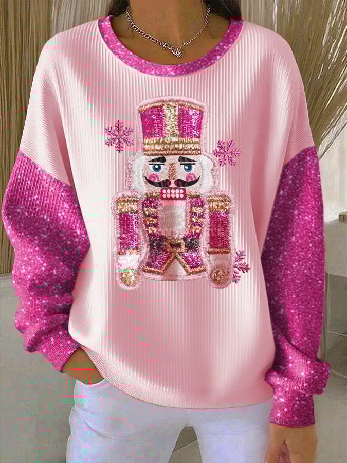 Women's Retro Christmas Printed Sweatshirt
