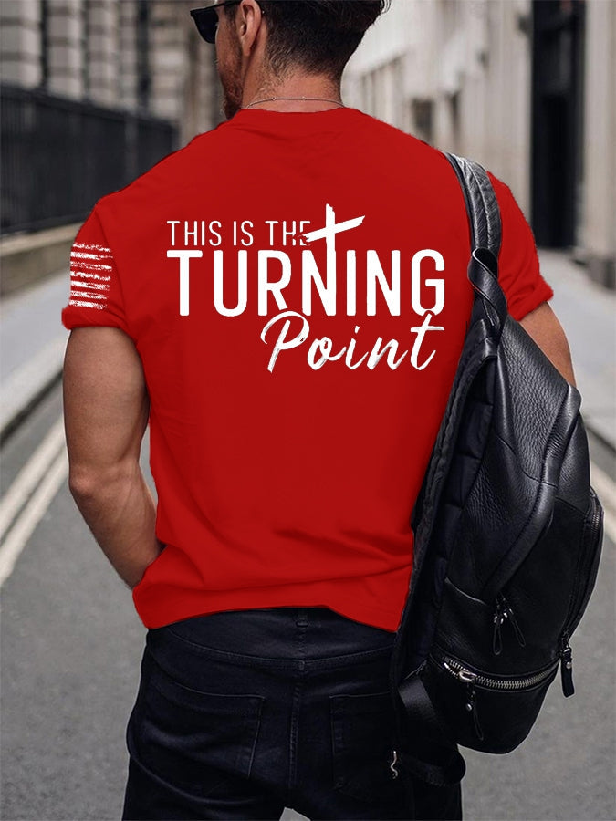 Men's Charlie Kirk Turning Point USA Trump Commemorative Cotton Short-Sleeved T-Shirt