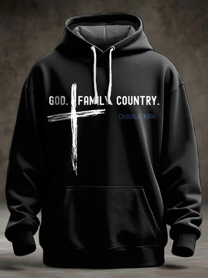 Men's Charlie Kirk Oversized Drop-Shoulder Hoodie