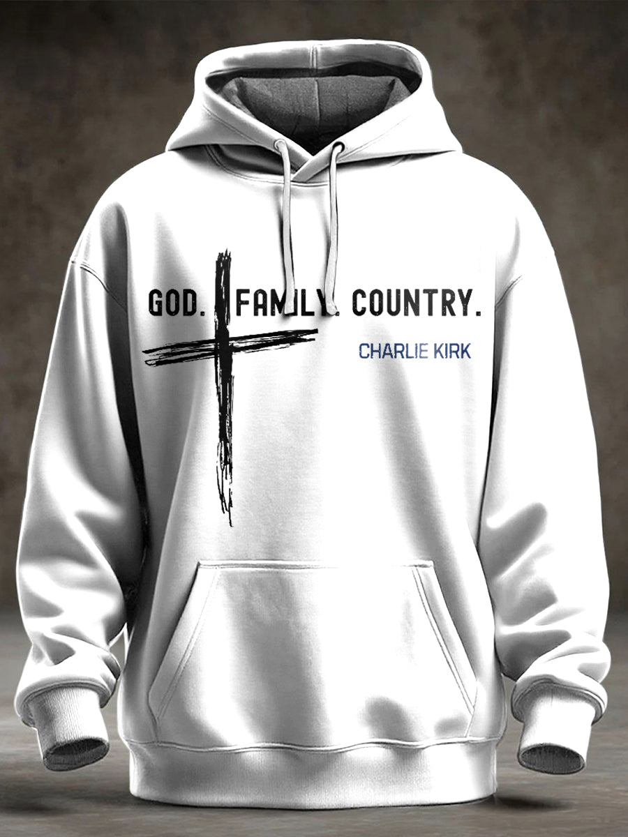 Men's Charlie Kirk Oversized Drop-Shoulder Hoodie