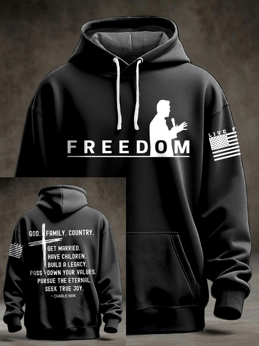 Men's Charlie Kirk Oversized Drop-Shoulder Hoodie
