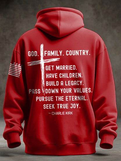 Men's Charlie Kirk Oversized Drop-Shoulder Hoodie