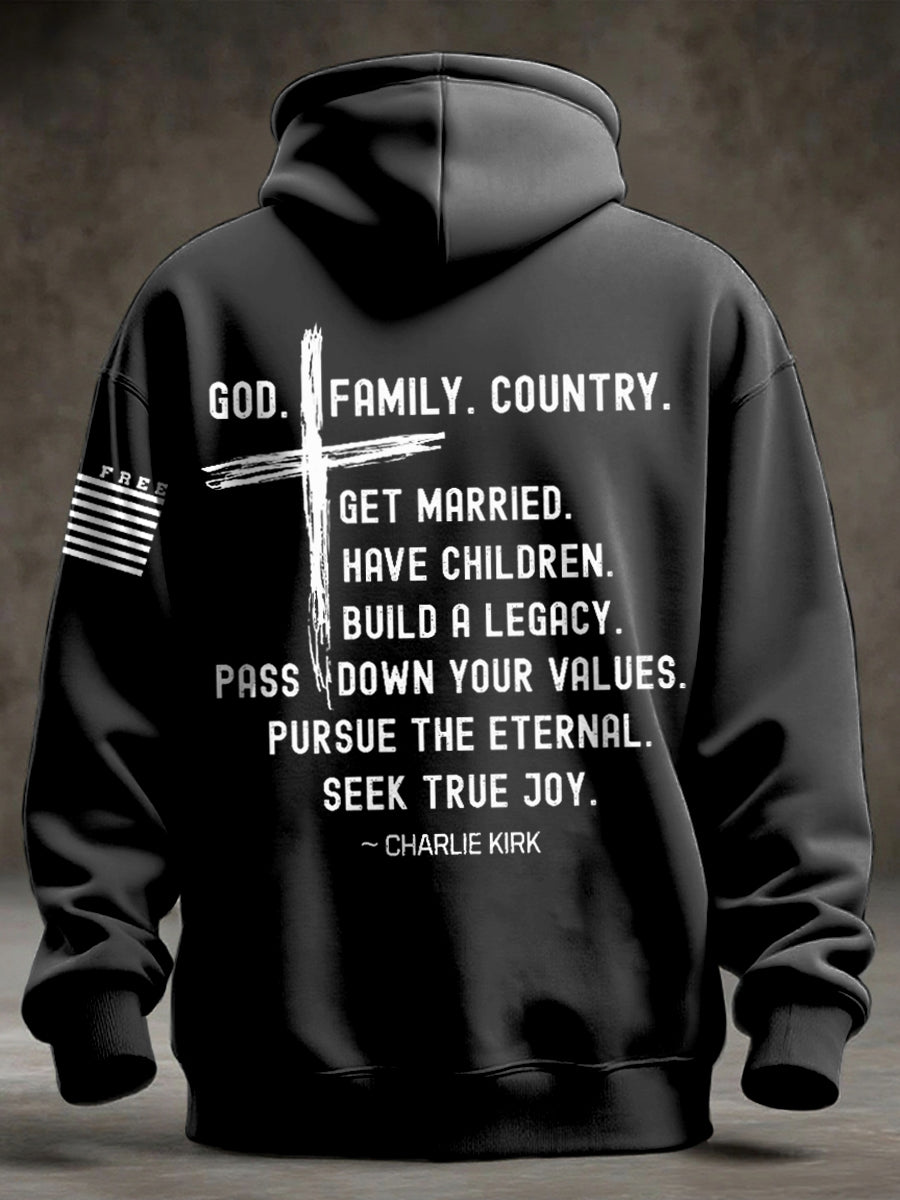Men's Charlie Kirk Oversized Drop-Shoulder Hoodie