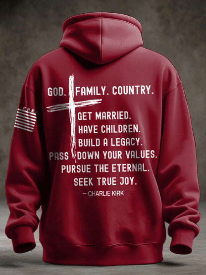 Men's Charlie Kirk Oversized Drop-Shoulder Hoodie