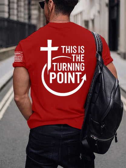 Men's Charlie Kirk Turning Point USA Trump Commemorative Cotton Short-Sleeved T-Shirt