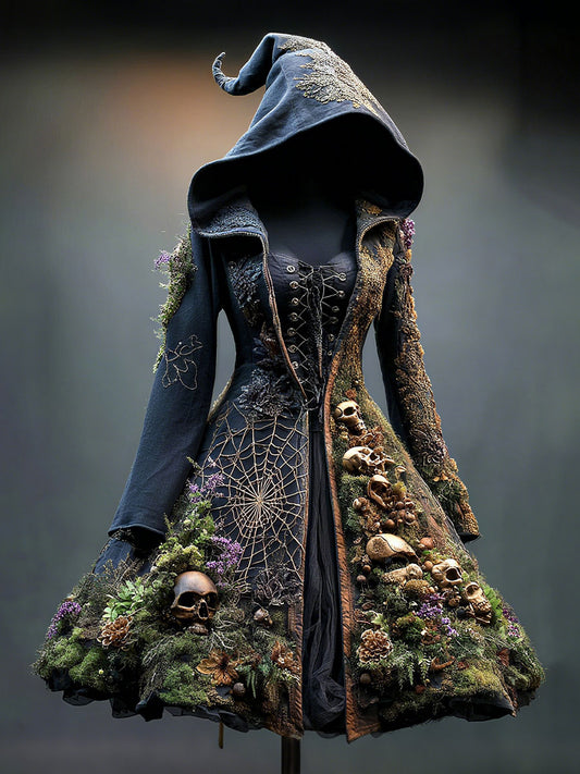 Women's Halloween Skull Trench Coats