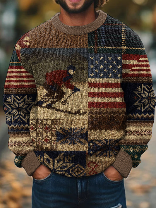Men's Retro Western Pattern Sweater