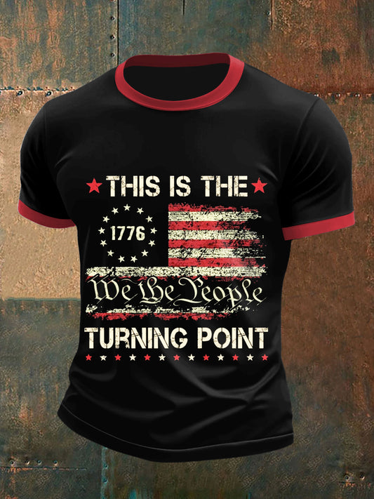 Men's Charlie Kirk Printed Vintage Fashion Loose Short Sleeve T-Shirt
