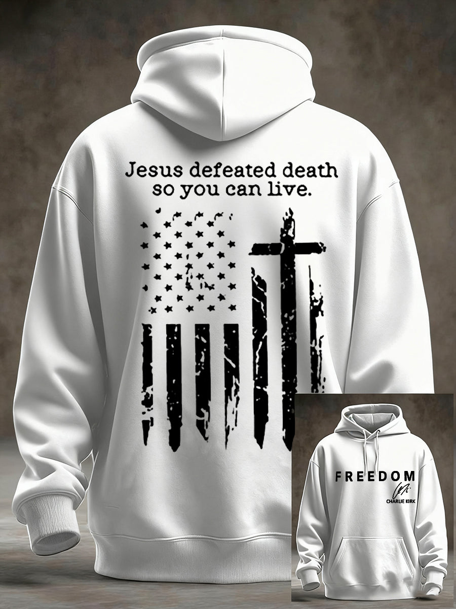 Men's Freedom Is Not Free R.I.P Charlie Kirk Oversized Drop-Shoulder Hoodie with Pockets