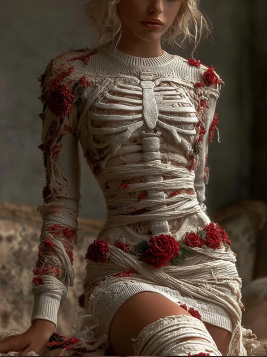 Women's Halloween Simulation Long Hip Sweater