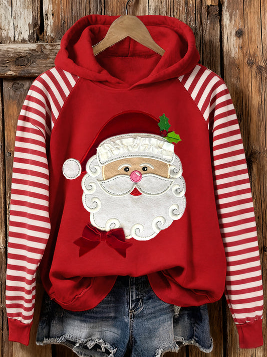 Women's Christmas Santa Embroidered Hoodie