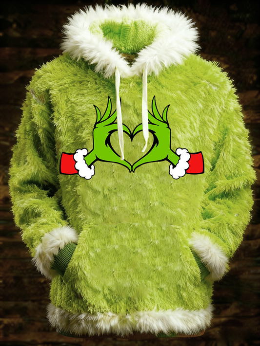 Men's Christmas Grinch Printed Hoodie