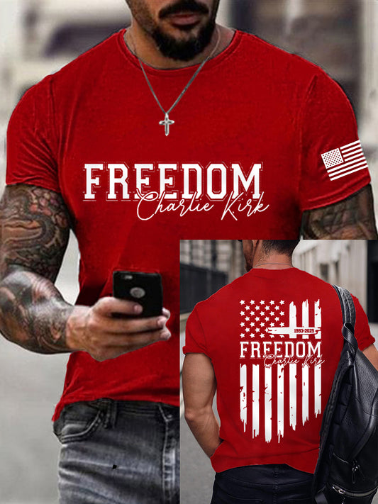 Men's Freedom USA Flag Print Tee