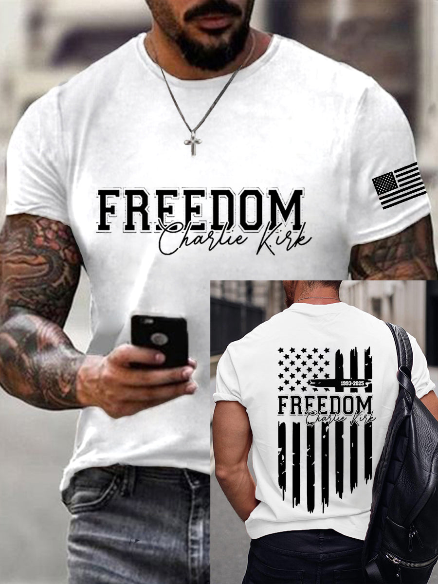 Men's Freedom USA Flag Print Tee