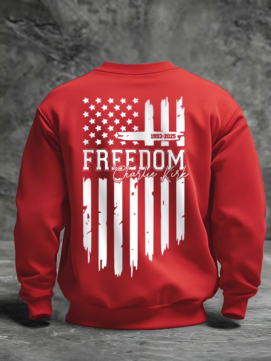 Men's Freedom USA Flag Print Sweatshirt