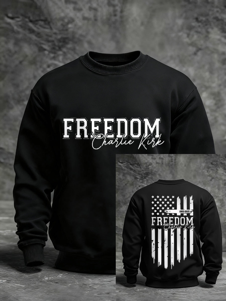 Men's Freedom USA Flag Print Sweatshirt