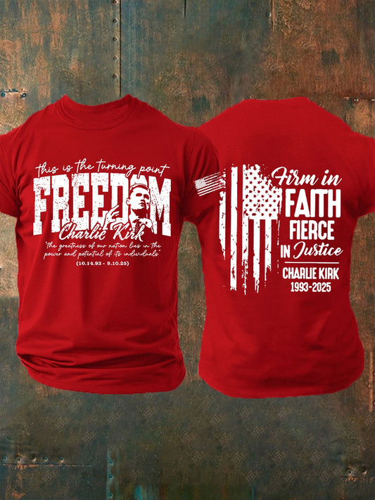 Men's this is the turning point FREEDEM Charlie Kirk the greatness of our nation bas in the power and potential of to indiuiduale T-shirt
