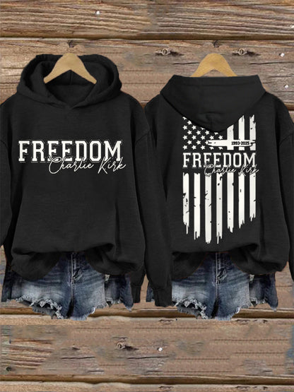Women's Freedom USA Flag Print Hoodie