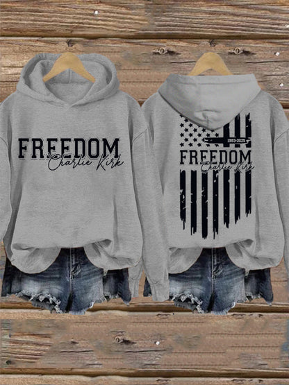 Women's Freedom USA Flag Print Hoodie