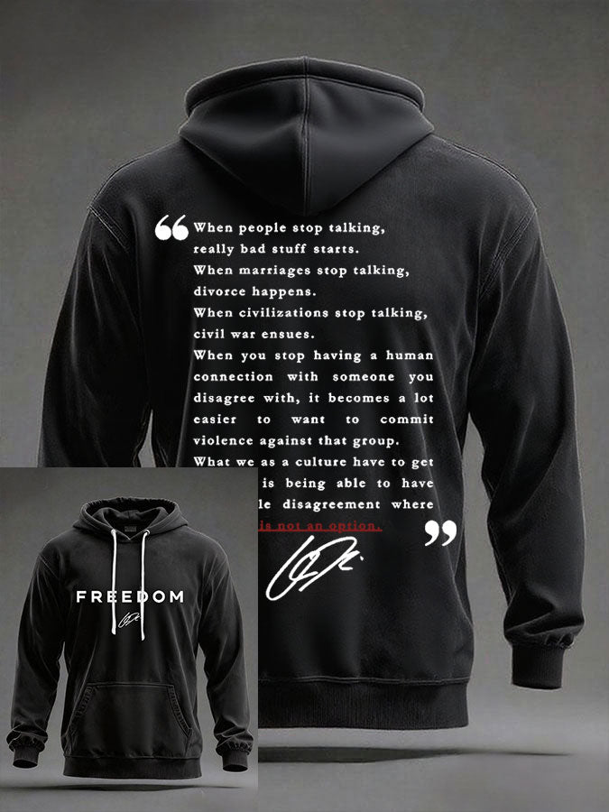 Men's Freedom Patriot Printed Hoodie