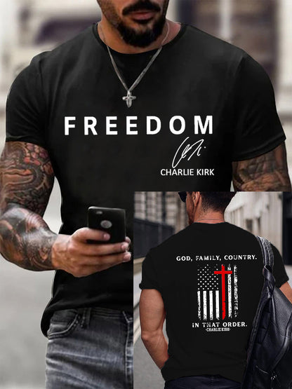 Men's Freedom Is Not Free R.I.P Charlie Kirk Short Sleeve T-shirt