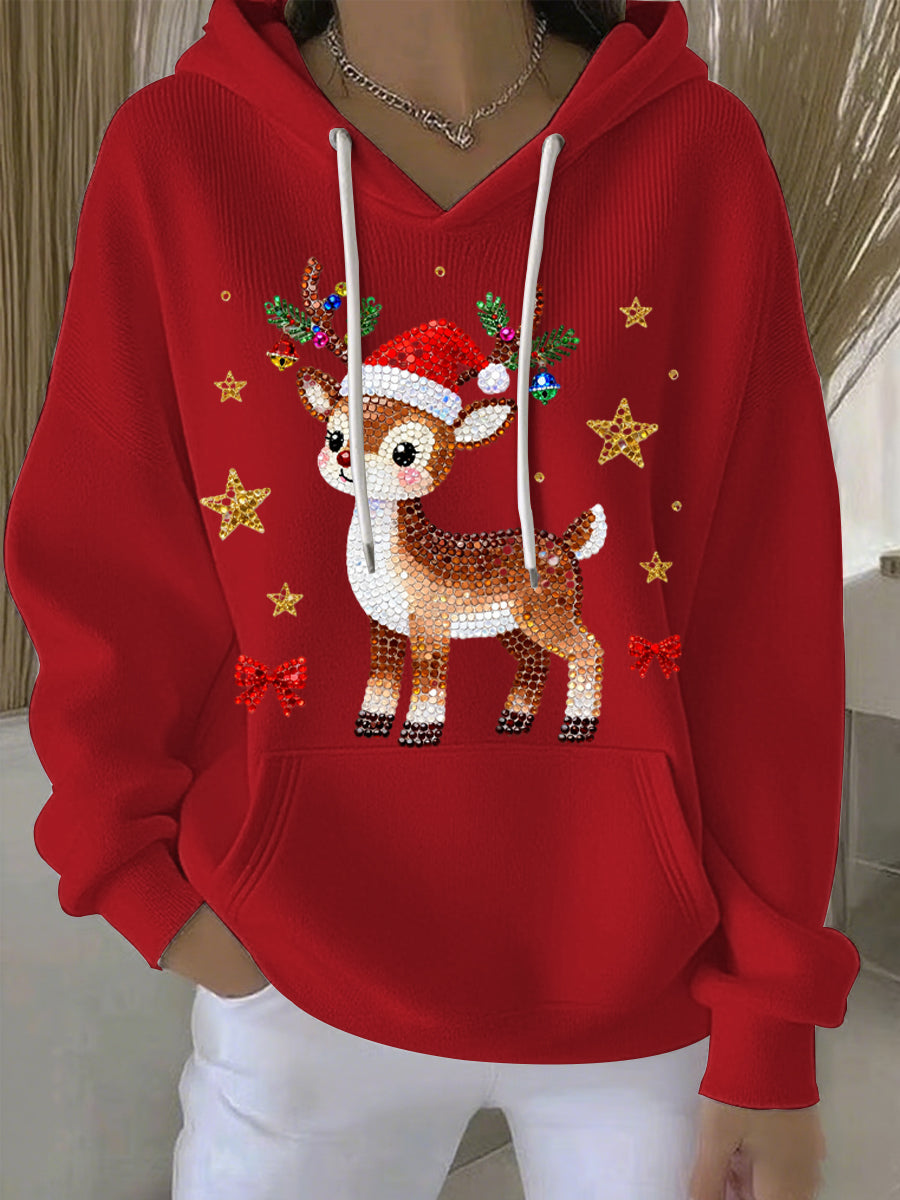 Women's Christmas Print Casual Hoodie