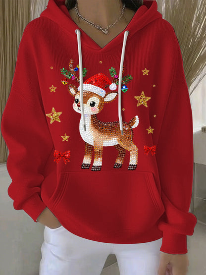 Women's Christmas Print Casual Hoodie