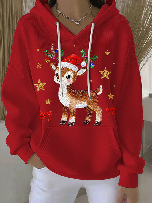 Women's Christmas Print Casual Hoodie