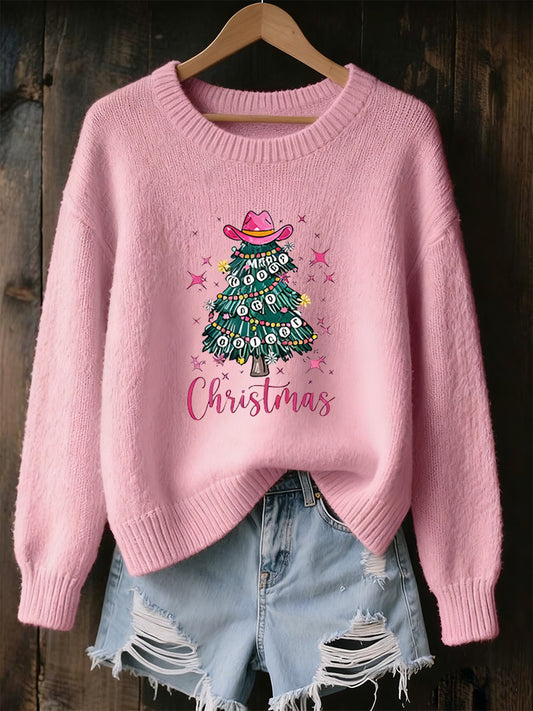 Women's Christmas Art Print Souvenir Sweater