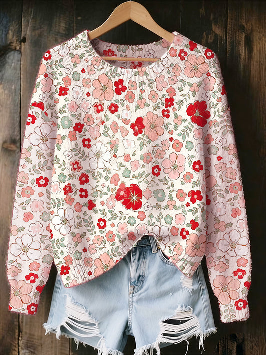 Women's Christmas Art Print Souvenir Sweater