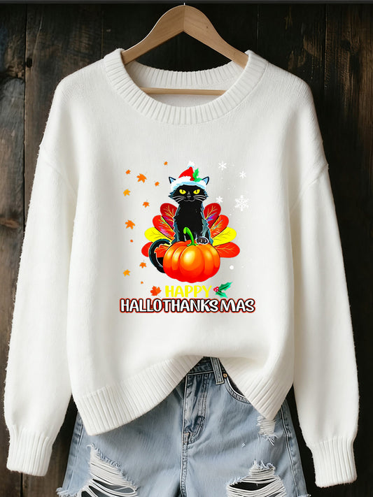 Women's Christmas Art Print Souvenir Sweater