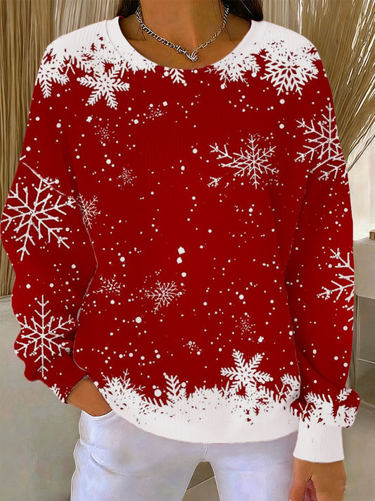 Women's Christmas Art Print Commemorative Sweatshirt