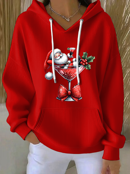 Women's Santa Claus Print Hoodie