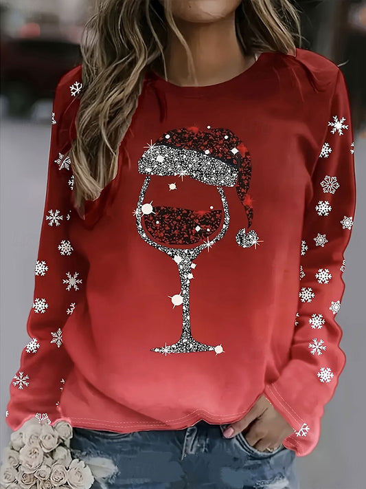 Women's Christmas Print Casual T-shirt