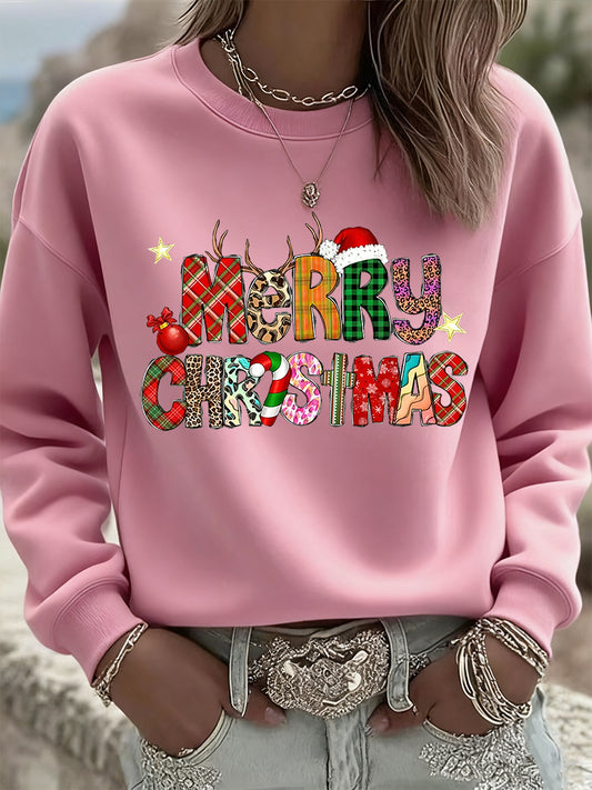 Women's Christmas Vintage Animal Floral Art Hoodie Casual Top