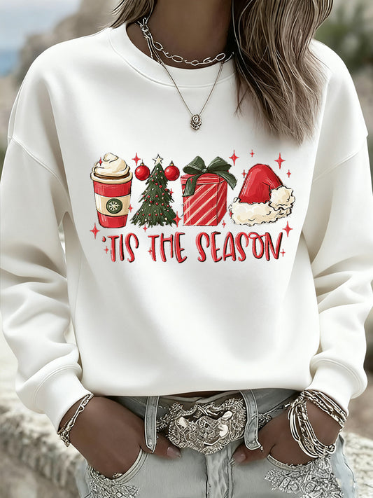 Women's Christmas Vintage Animal Floral Art Hoodie Casual Top