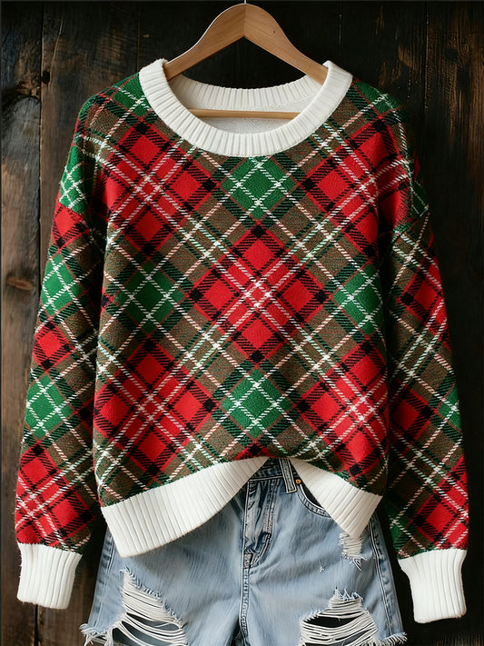Women's Christmas Vintage Animal Floral Art Casual Sweater