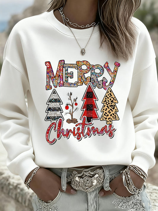 Women's Christmas Vintage Animal Floral Art Hoodie Casual Top