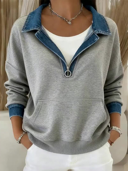 Women's Patchwork Design Vintage Top