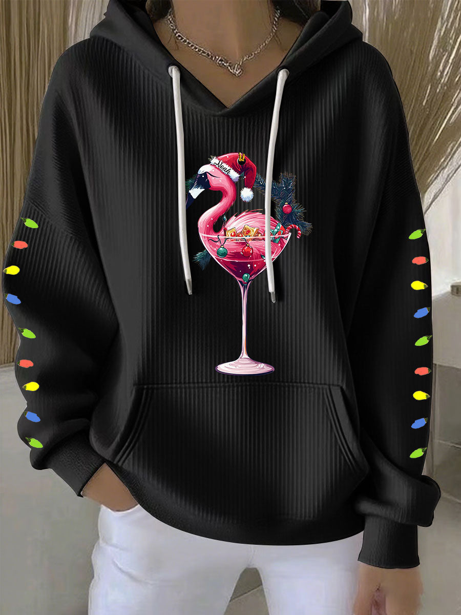 Women's Christmas Flamingo Print Casual Sweatshirt