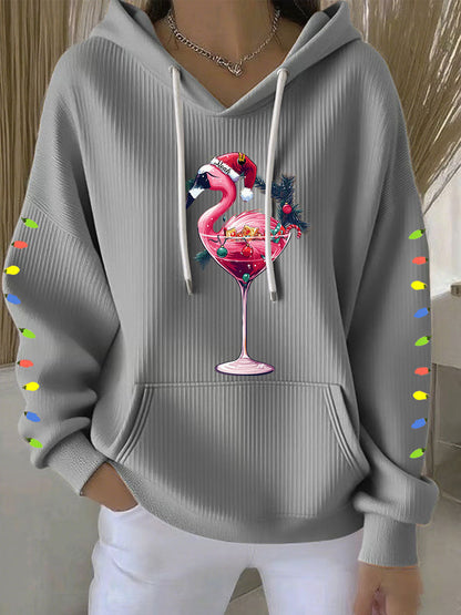 Women's Christmas Flamingo Print Casual Sweatshirt