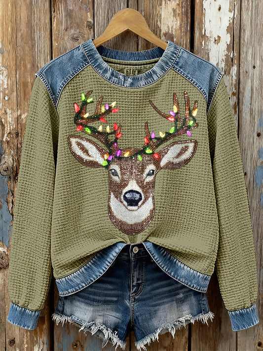 Women's Elk Waffle Knit Sweatshirts