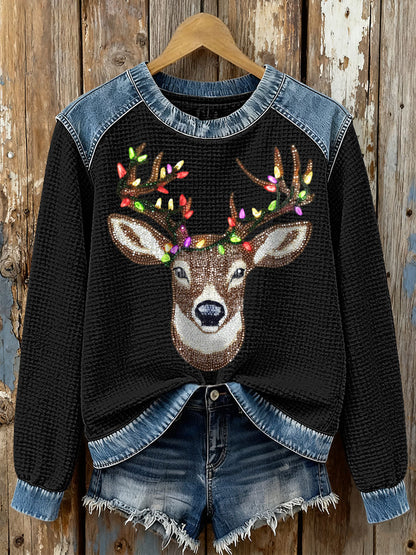 Women's Elk Waffle Knit Sweatshirts