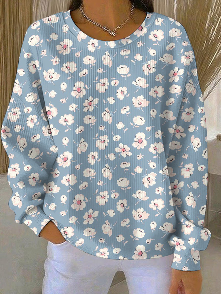 Women's Plants Flowers Print Casual Sweatshirt