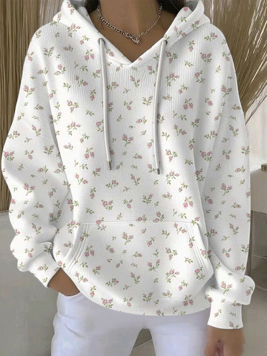 Women's Plants Flowers Print Casual Hoodie